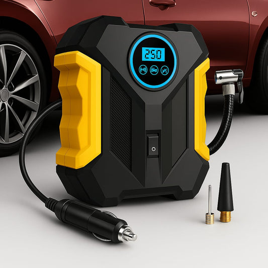 COMPRESOR DE AIRE DIGITAL PARA COCHE AUTO BOMBA INFLADORA PORTÁTIL   🛠️ Reparación Instantánea de Neumáticos en Tus Manos
