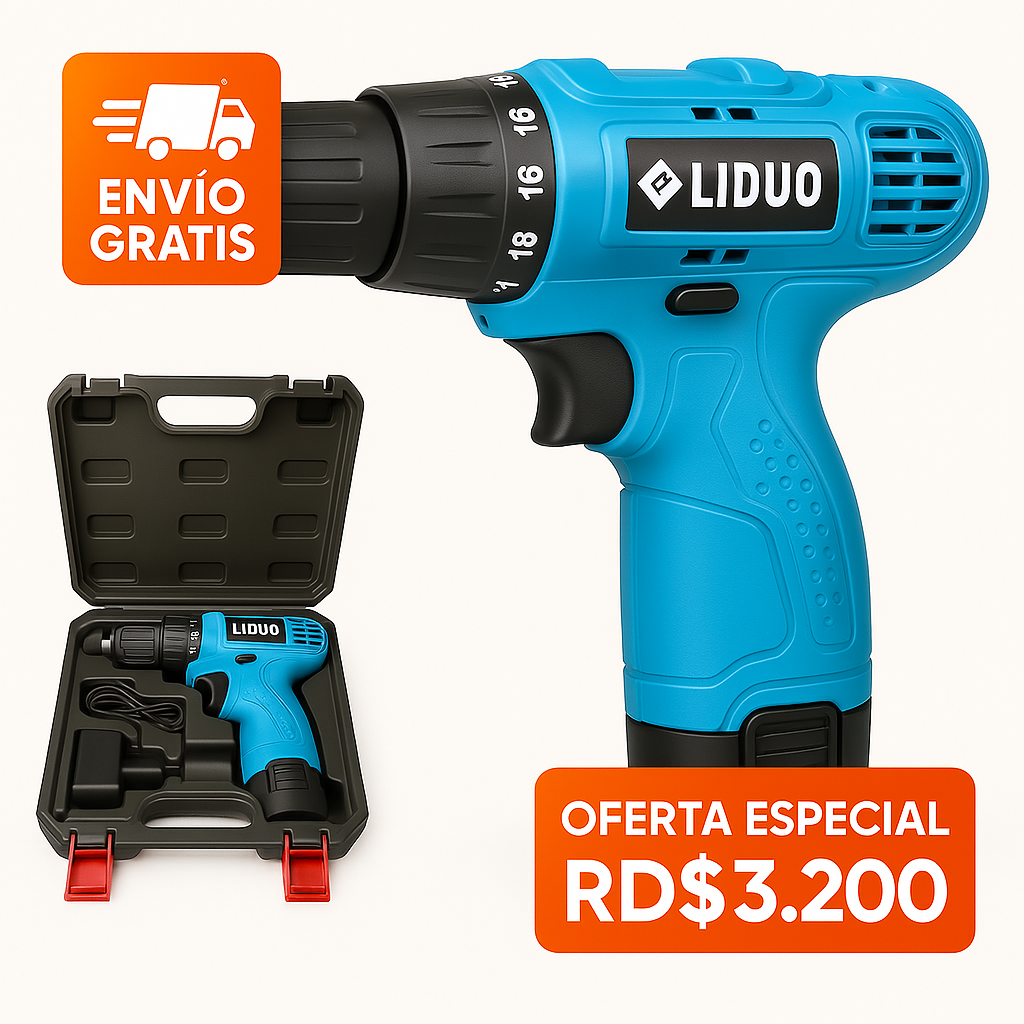 Taladro Liduo 12V: potencia compacta para transformar tu espacio