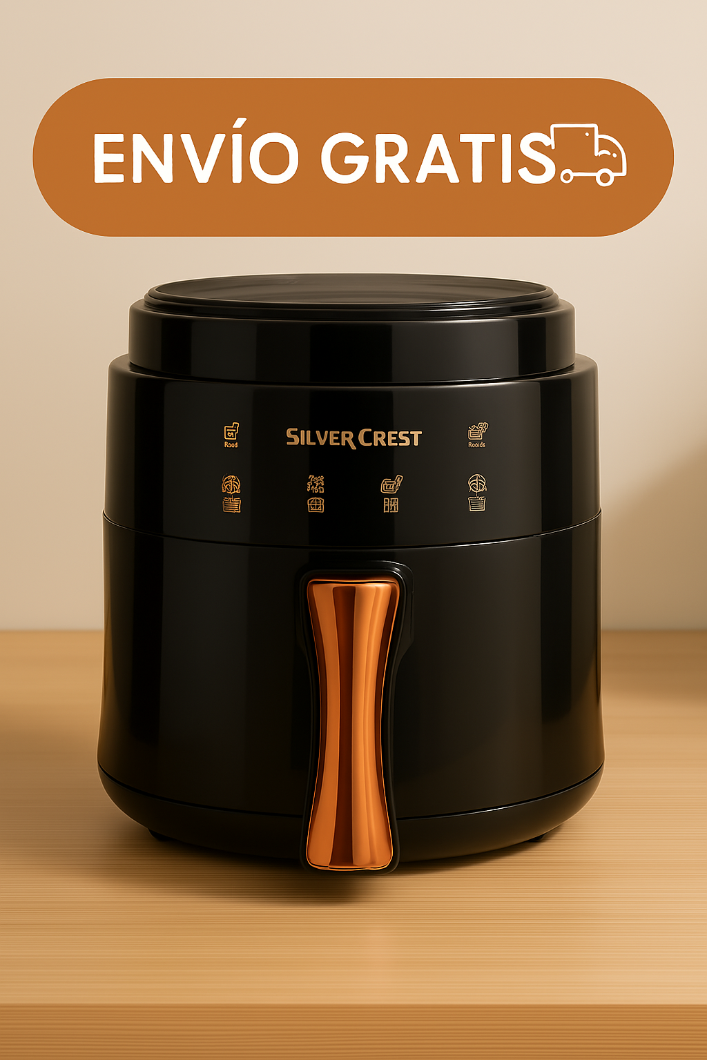 FREIDORA DE AIRE SILVER CREST JD689B 8L 🧡 Cocina sin esfuerzo. Disfruta con confianza.