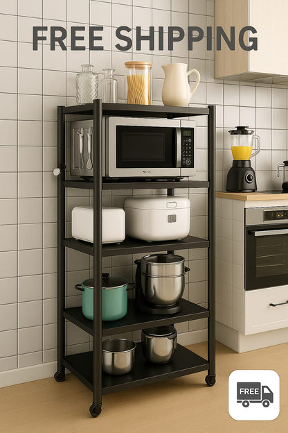 Estante de Cocina de 4 niveles con soporte industrial      🍽️ Más espacio, más estilo en tu cocina