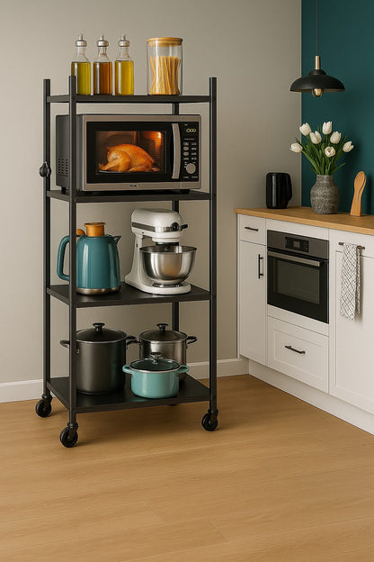 Estante de Cocina de 4 niveles con soporte industrial      🍽️ Más espacio, más estilo en tu cocina