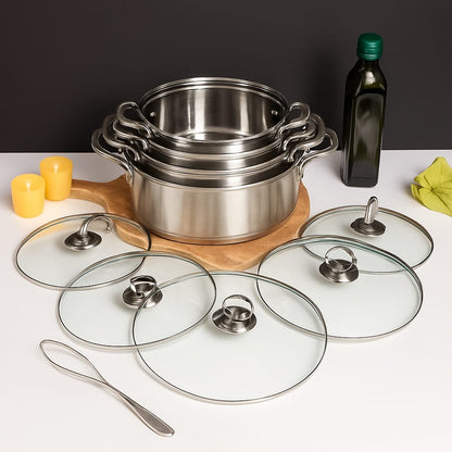 JUEGO DE OLLAS PLATEADO   🍽️  Elegancia que cocina contigo