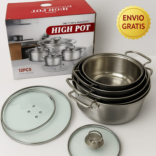 JUEGO DE OLLAS PLATEADO   🍽️  Elegancia que cocina contigo