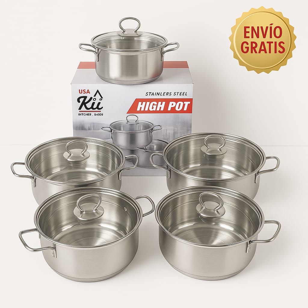 JUEGO DE OLLAS PLATEADO   🍽️  Elegancia que cocina contigo