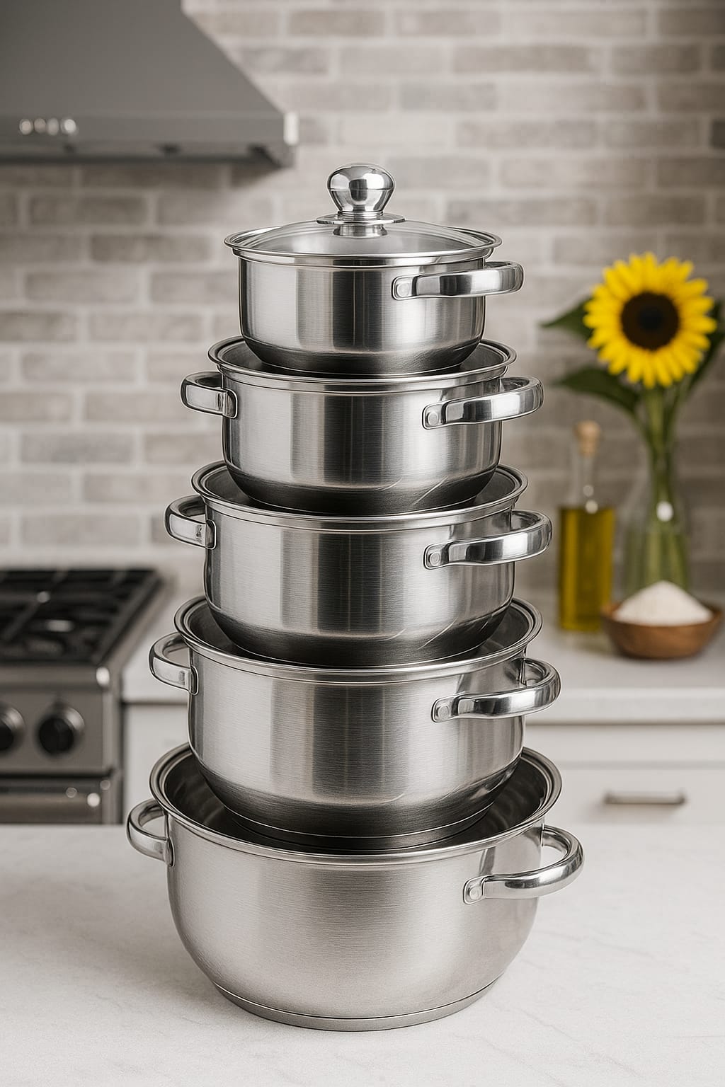 JUEGO DE OLLAS PLATEADO   🍽️  Elegancia que cocina contigo