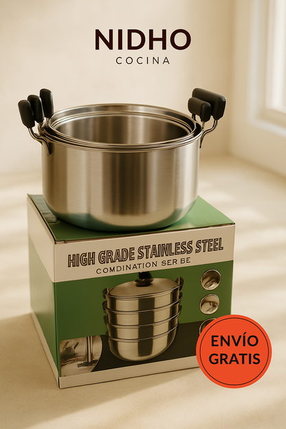 Juego de ollas premium ✨ Tu cocina, tu obra maestra